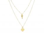 Golden necklace k14 with heart and key (code S252083)